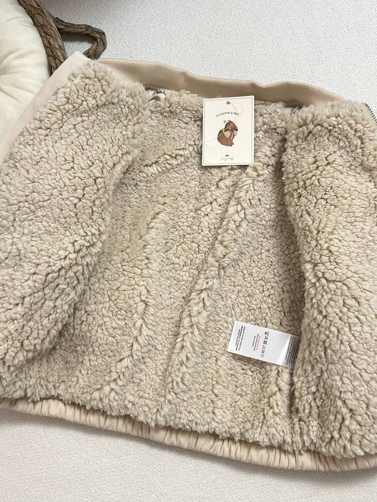 Konges Slojd Winter Baby Cotton Jackets Lambswool Coats Kids Jacket Girls Fleece Outerwear Flight Suit Children's Clothing ddmyshoesvip