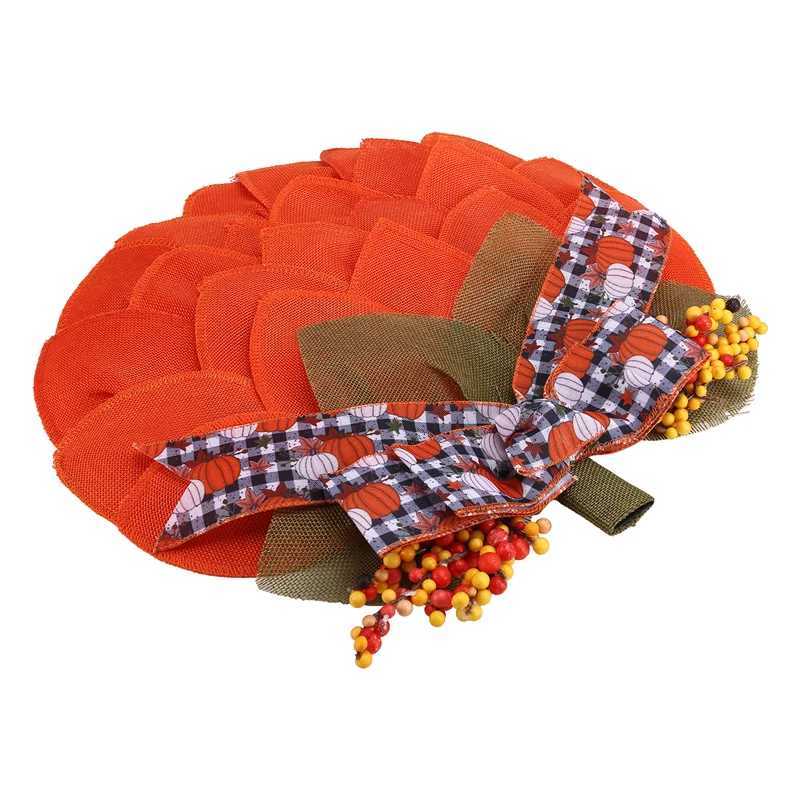 A24FFarmhouse Pumpkin Wreath Pumpkin Door Hanger Burlap Mesh Pumpkin For Autumn Fall Halloween Thanksgiving Wall Decor C250919