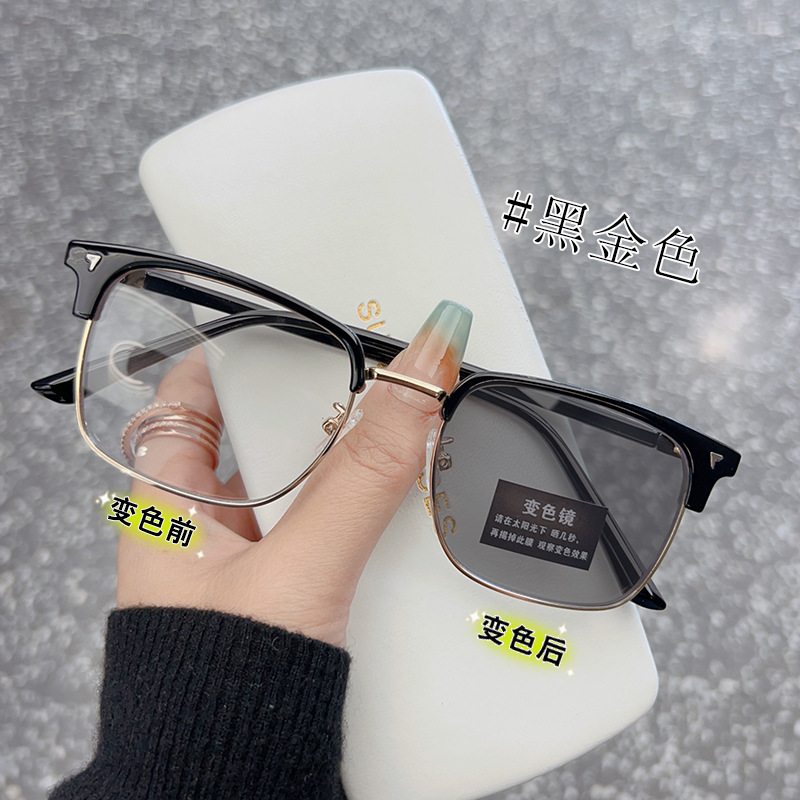 High Definition Prescription Glasses Eye Protecting Glasses Blue Light Womens Retro EyebrowStyle Frames Fashionable HalfFrames for Men Sunglasses Fram