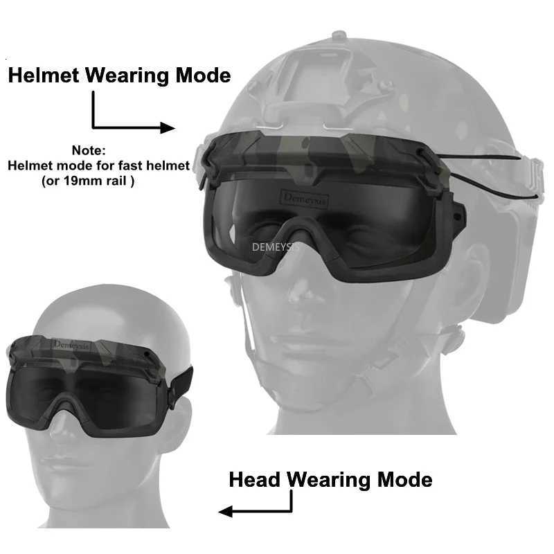 Tactical Safety Goggs Eye Protective Glasses for Airsoft Paintball Shooting Hiking CS Game or Helmet Wearing Y250919