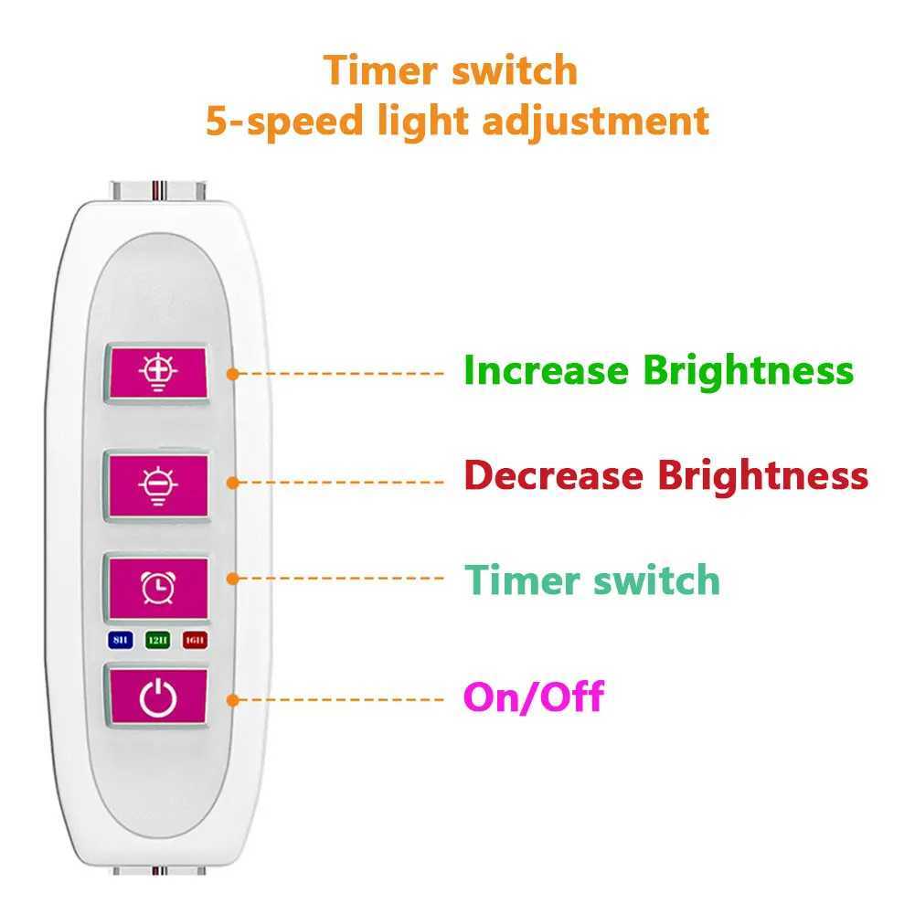 14Heads Full Spectrum Grow Lights USB Under Cabinet Grow Lamp with Timer Plant Grow LED Light Dimmable for Indoor Plants C250919