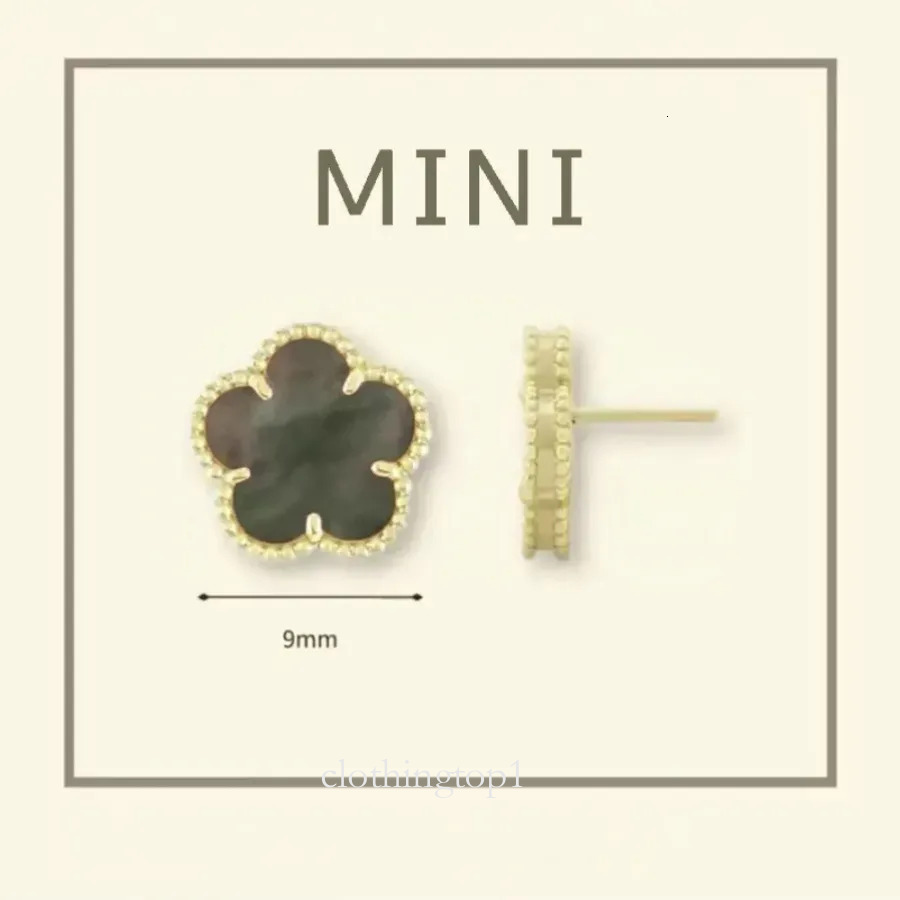 Vanly cleef Earrings Designer Clover Studs Earring Vintage vanity Earrings Charm Stud Earrings Mother-of-Pearl Stainless Steel Gold Studs Agate Women wedding e5