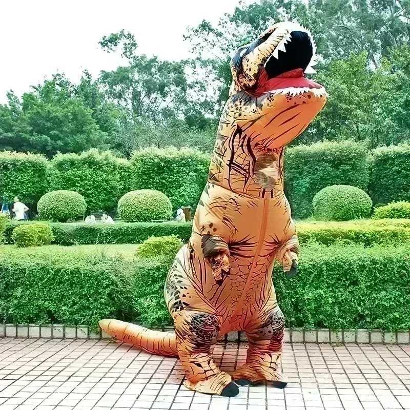 2024 Childrens and Adult Unisex Inflatable Dinosaur Tyrannosaurus Rex Role Playing Costume Halloween Performance Costume L250918TU7L