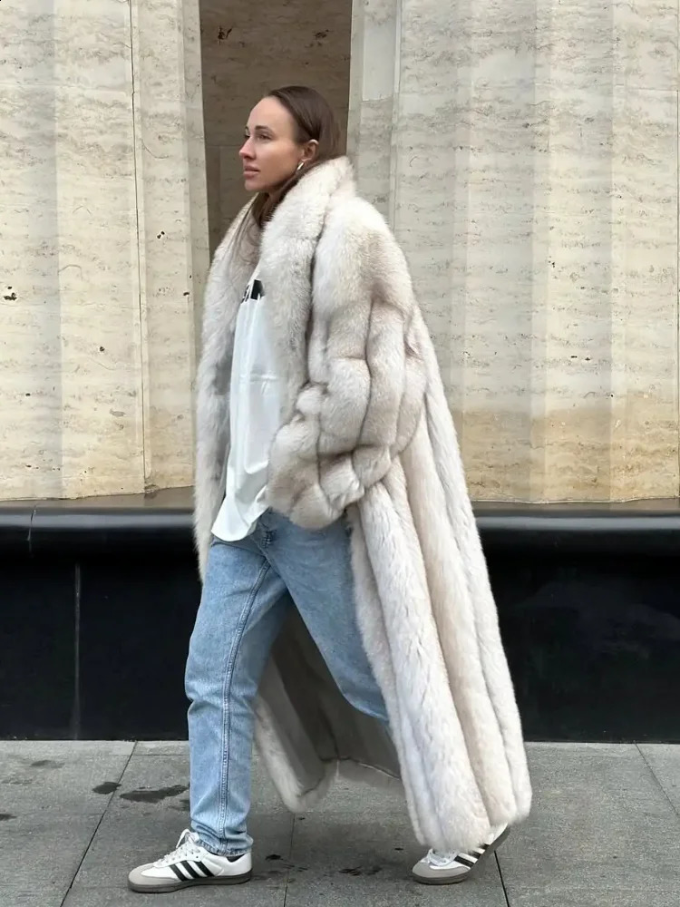 Winter Warm Faux Fur Jackets For Women Loose Long Coats With Lapel Collar Chic Vneck 2025 High Street Fashion Daily Outerwears 250918