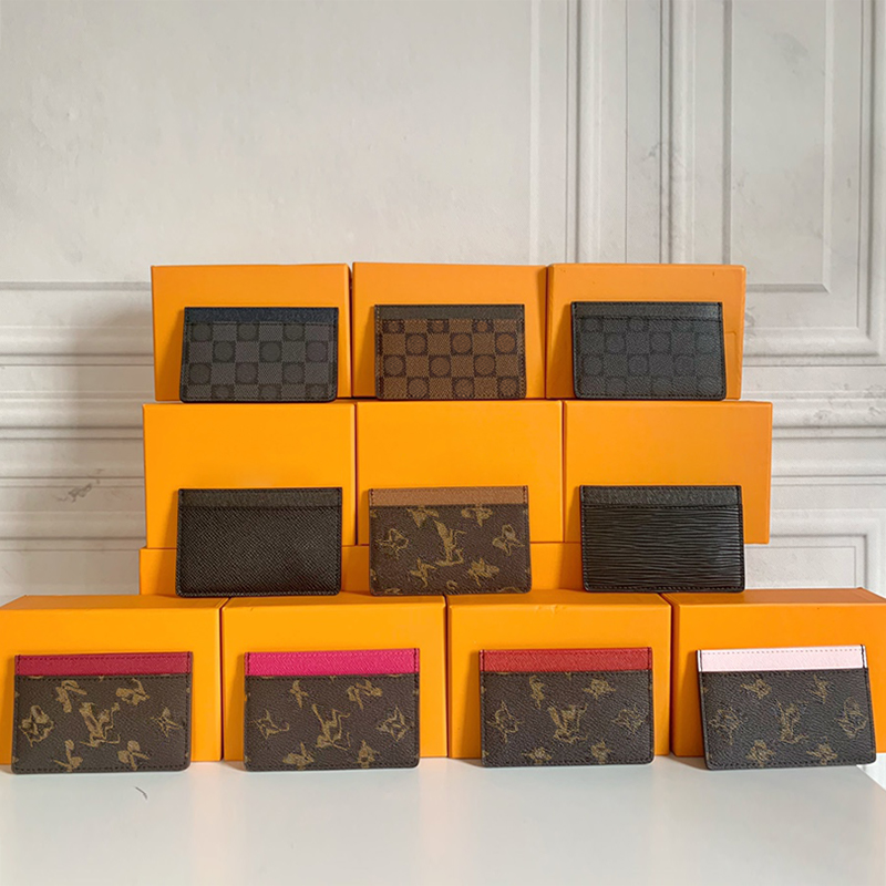 Designer purse Leather Card holder mini wallet genuine leather coin women wallet card holder Key Ring Credit Luxury designer wholesale Small Wallet With box