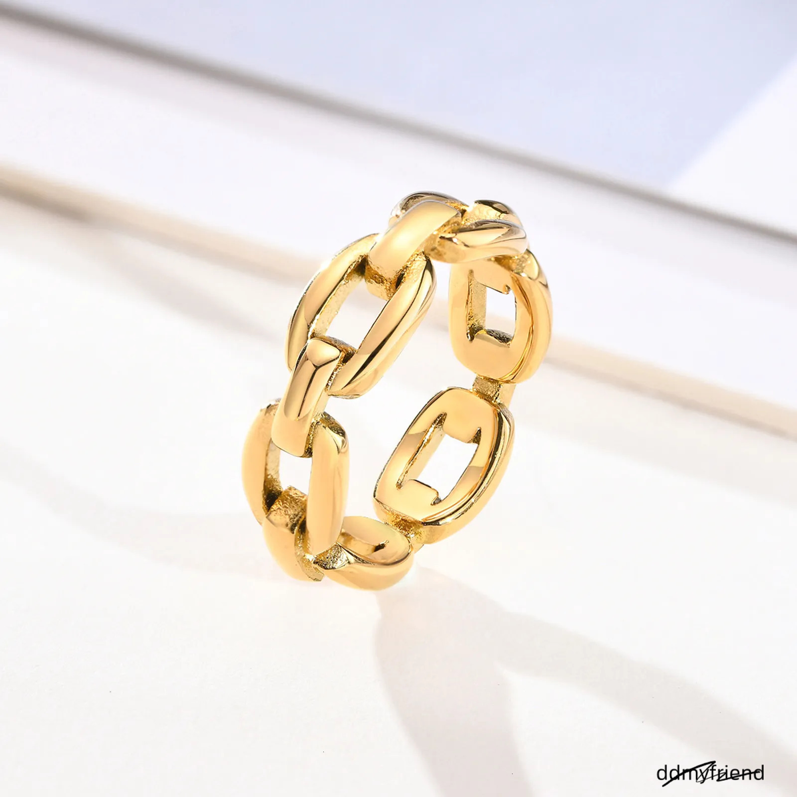 Designer Wedding Rings Chain Gold Women's Fashion Ring Stacking Titanium Steel Jewelry Accessories Wholesale ddmyfriend