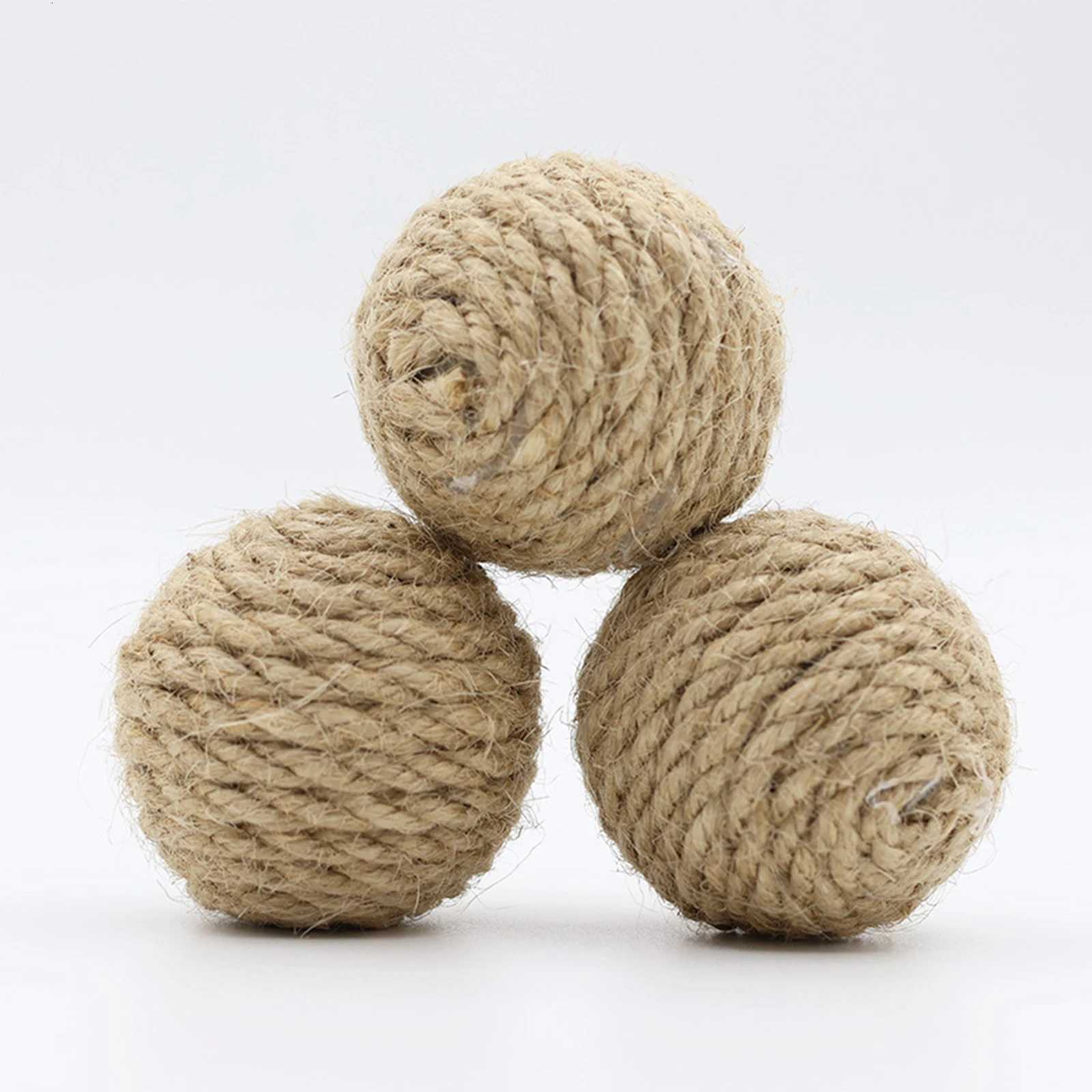 1 Pc Pet Cat Hemp Rope Ball Rolling Interactive Handwoven Cat Scratching Interactive Ball Sound Ball To Attract Attention Toy X250918