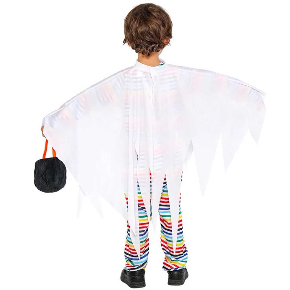 Kids Boys Girls Ghost Cosplay Costume Children Child Disguise Roleplay Jumpsuit Cloak Cape Outfits Stage Uniform Halloween Suits L250918