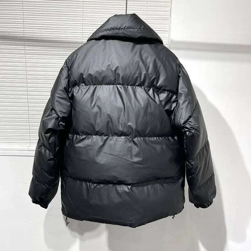 2024 Men Winter New Thicken Warm Jacket Male Lapel White Duck Down Coats Mens Fashion Solid Color Loose Overcoats P283