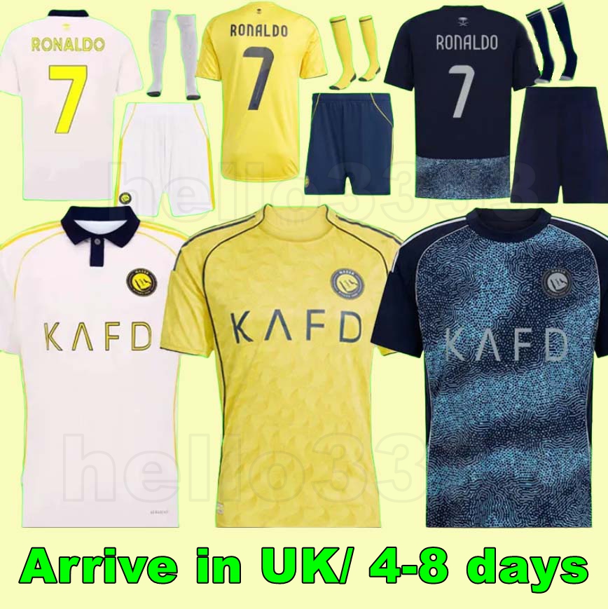 25 26 Al Nassrs FC Jerseys Kits Ronaldo 2024 202 Mane Gonzalo Martinez Talisca Children Athletic Outdoor Apparel Kids Football Shirts duran HOME