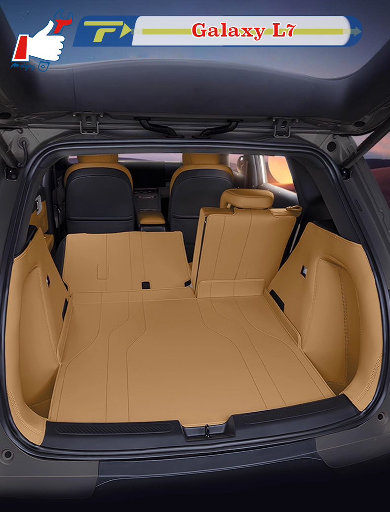 For Geely Galaxy L7 2023-2024 Car Trunk Mat Custom Fit Cargo Mat 3D Shaped Trunk Liner XPE Trunk Protection Mat Chair-Back Protection Mat Rear Trunk F