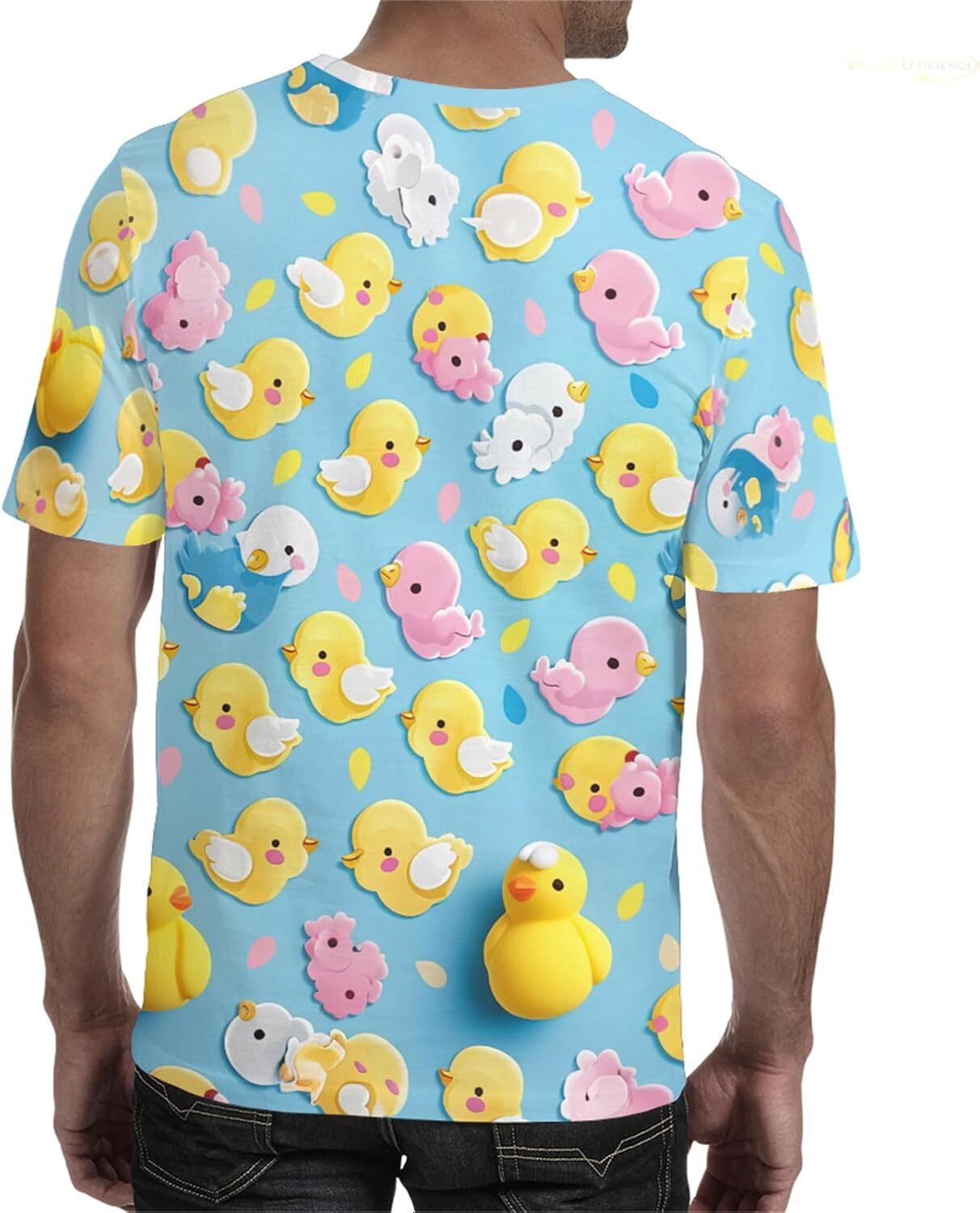 Mens T shirt Cute Rubber Duck T Shirt for Men 3D Printed Colorful Ducklings Animal Pattern Casual Tees Breathable Short Sleeve Top-XL T-Shirt Shirts T