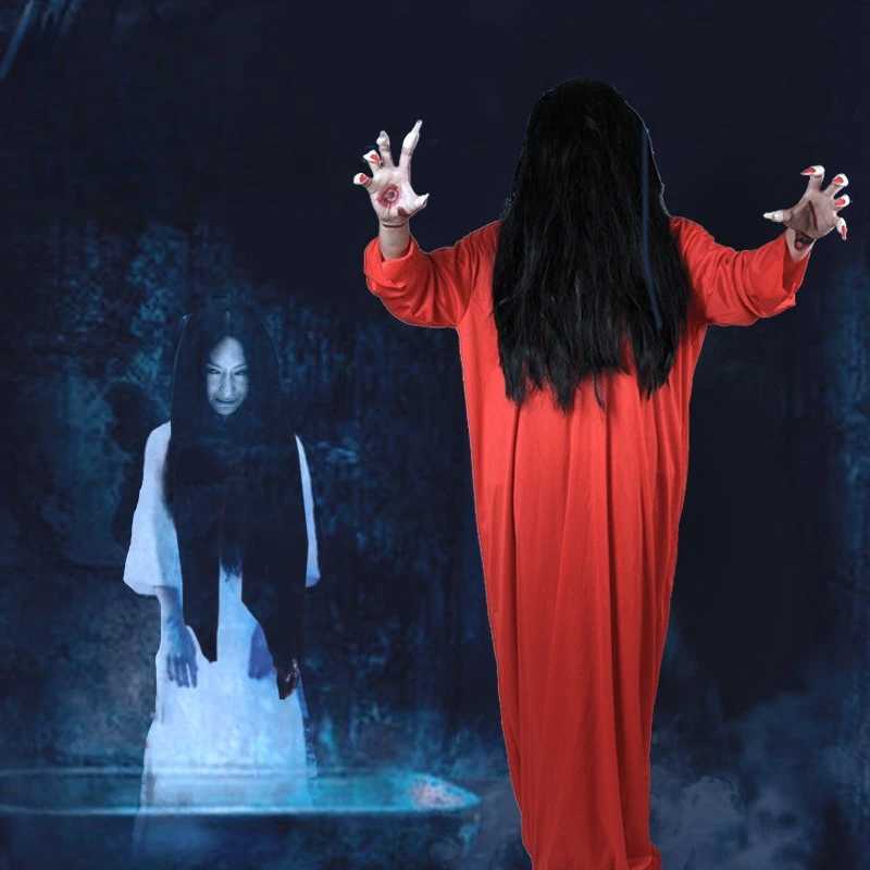 Halloween Scary Costumes Penny Npc Dress Up People Halloween Cosplay Clothes Props Scary White Female Ghost with Hat L250918
