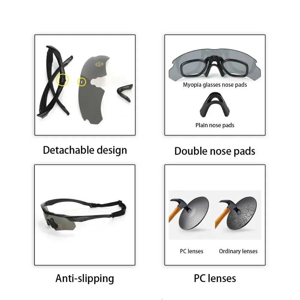Military Tactical Goggs CS Airsoft Windproof Shooting Glasses HD 3 ns Motocross Motorcyc Mountaineering Safe Glasses Y250919