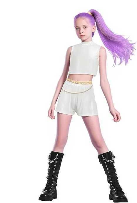 Kids Kpop Demon Hunter Costume Zoey Rumi White Cosplay for Girls L250918