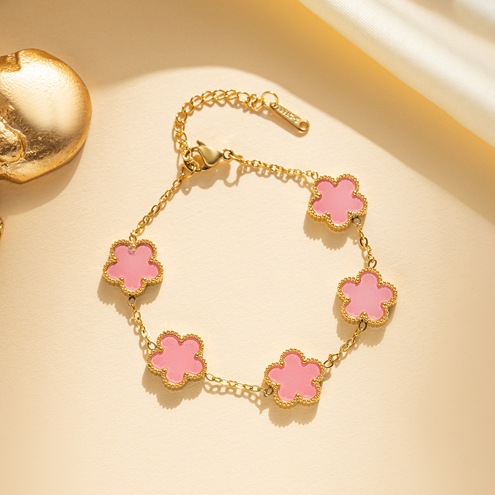 Pattern Bracelet Designer Bracelet Women's 18k Gold Plated Clover Bracelet Jewelry Bracelet Silver Bracelet Lucky Grass Handmade Gift Festival Gi