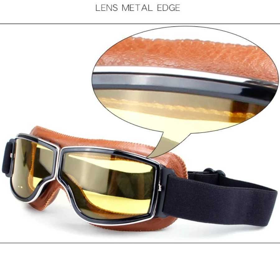Best Selling Vintage Goggs Motorcyc ather Goggs Glasses Cruiser Folding Goggs Newest Sunglasses Motocross Safety Y250919