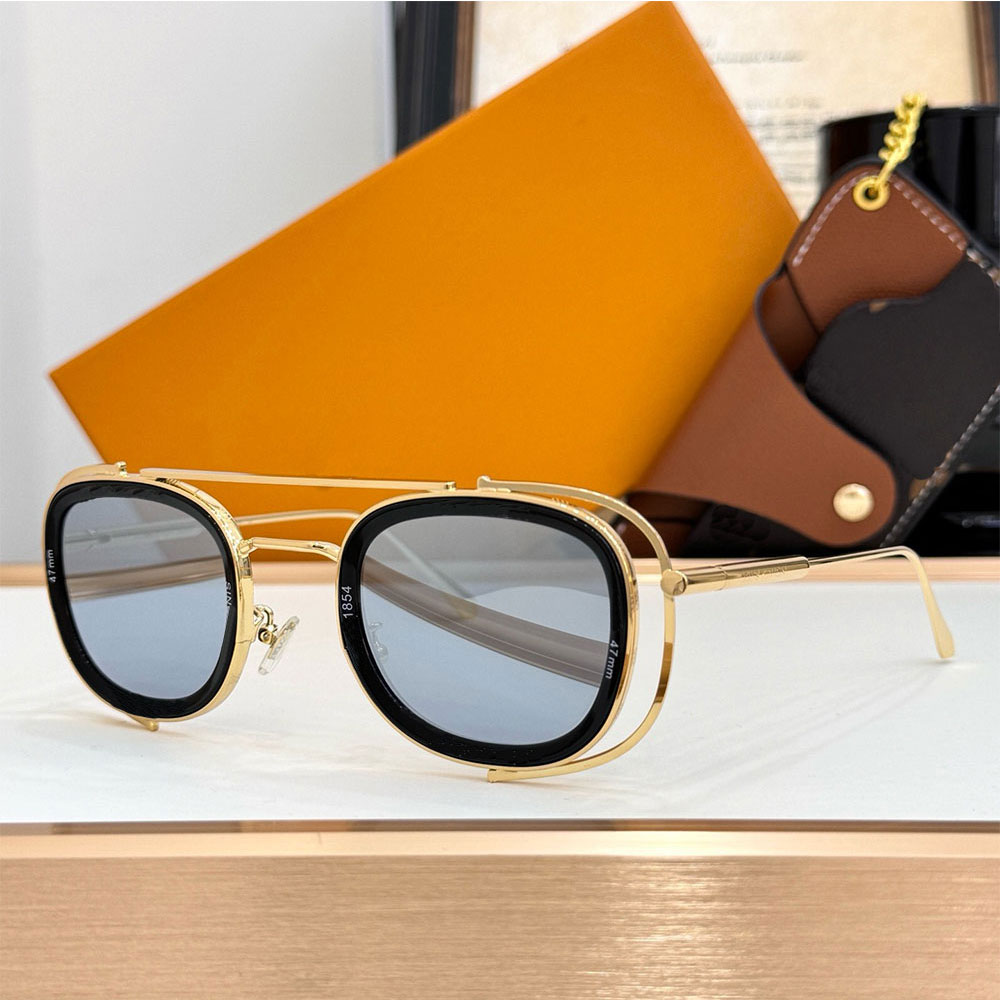 Z2213U Luxury Mens Square Metal Frame Sunglasses Finition argentee mirror leg inlaid logo designer pilot style sunglasses daily casual classic glasses