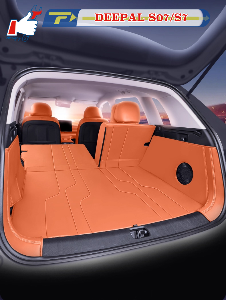 For Changan DEEPAL S07 S7 Car Trunk Mat Custom Fit Cargo Mat 3D Shaped Trunk Liner XPE Trunk Protection Mat Chair-Back Protection Mat Rear Trunk Full-