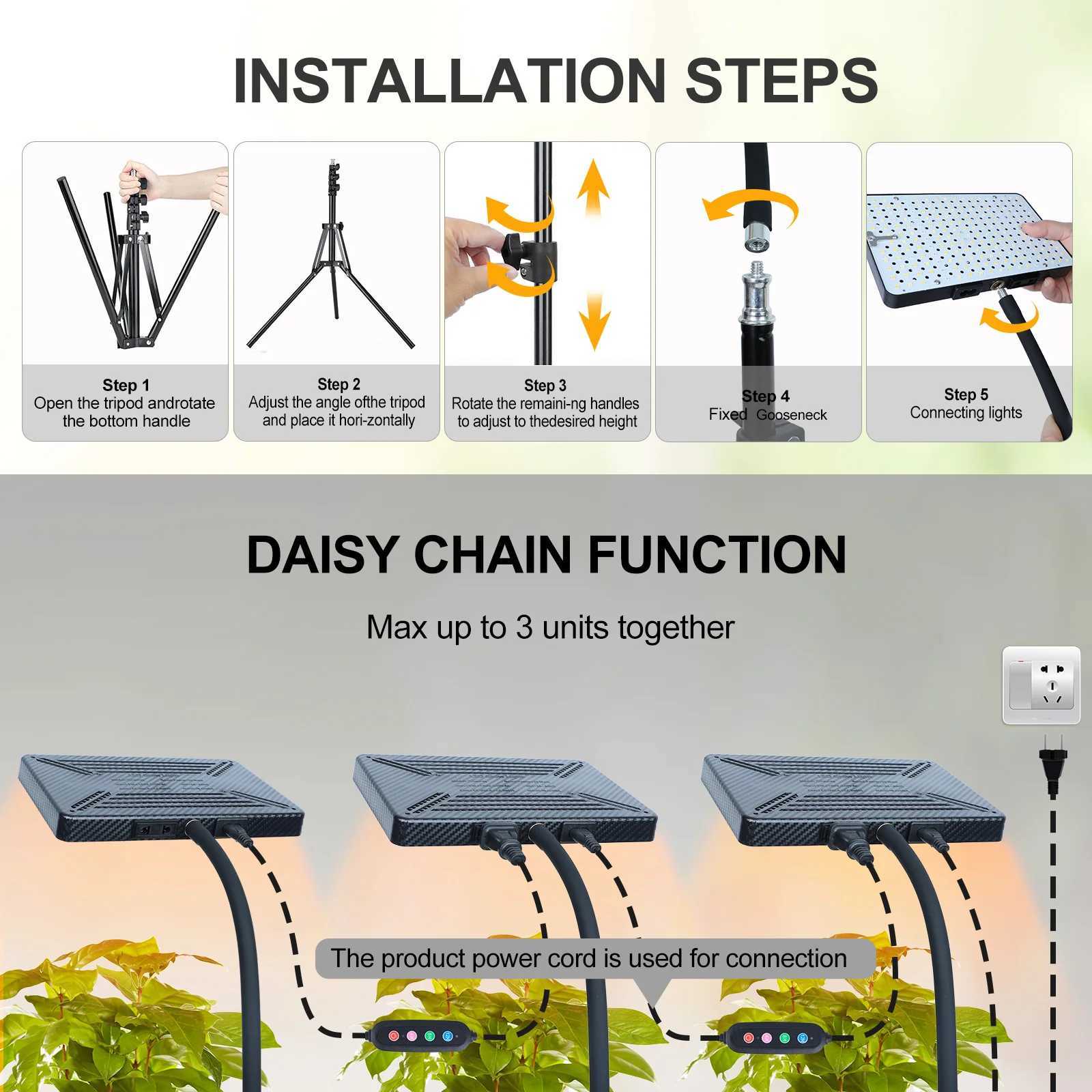 Grow Lights with Stand and Timer FECiDA Tripod Standing Grow Lights for Indoor Plants 2464 Height Adjustable C250919