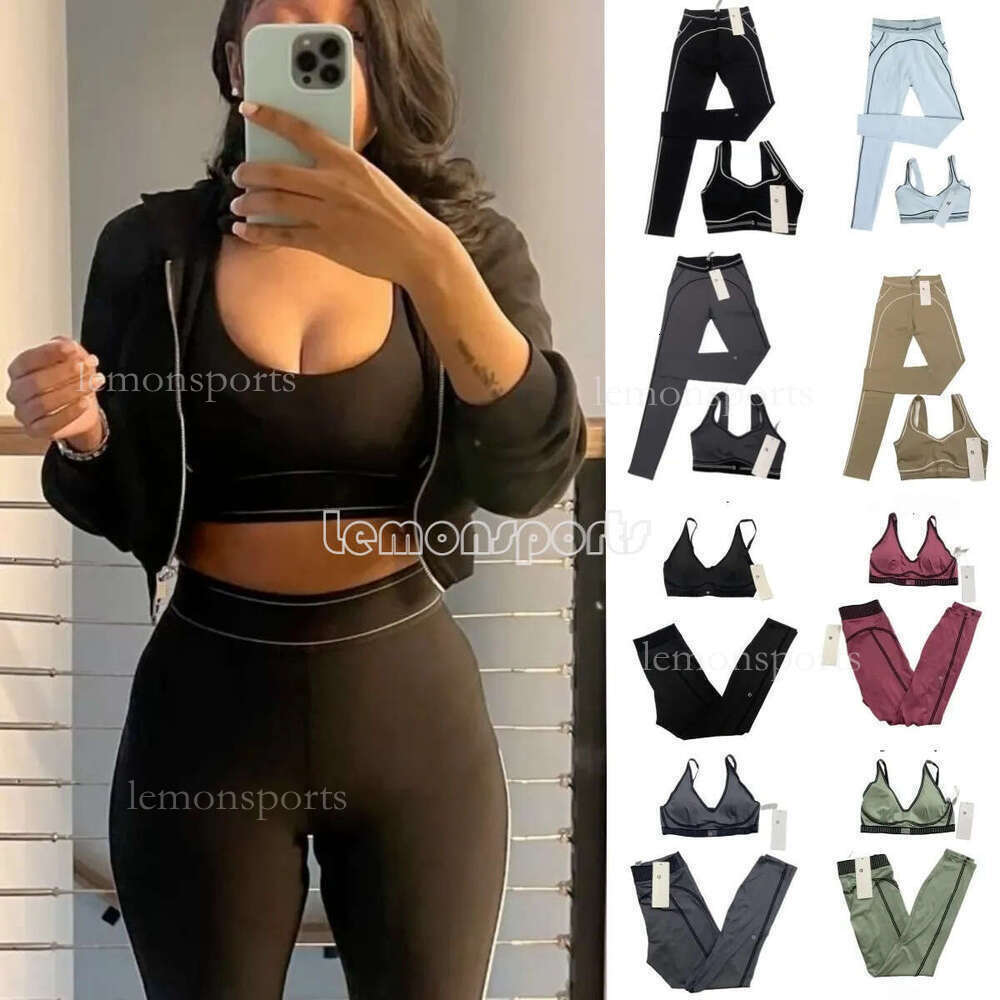 hot 2025 2025 10A top new Women' Quick-drying Sport Bra Fahion High Wait men Hip bra+legging Tummy Tight Breathable Yoga Fie Running Set aloetlie et women socks
