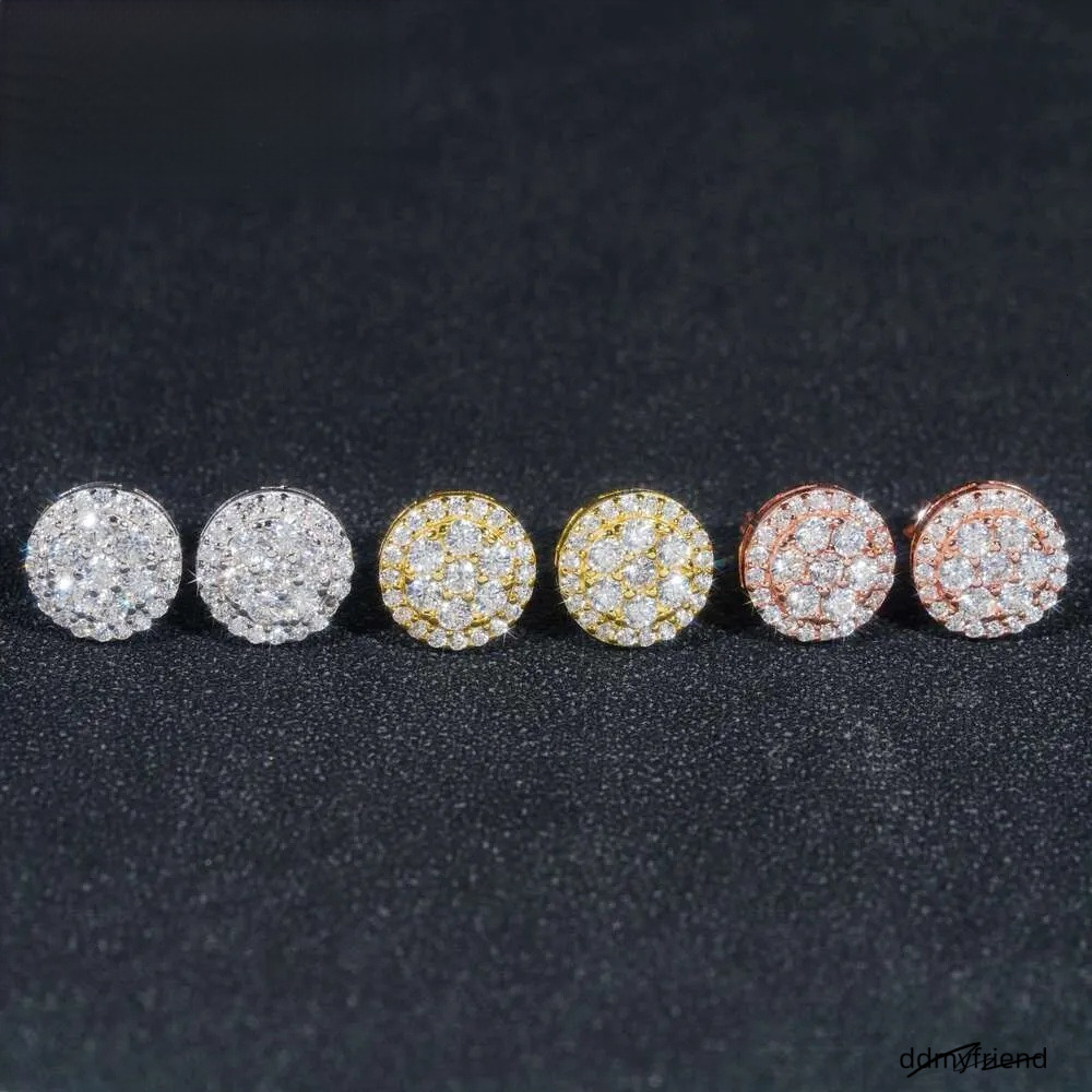 Gra Certificate Pass Dia Tester Iced Out Hip Hop Popular Sterg Sier VVS Moissanite Stud Earrings ddmyfriend