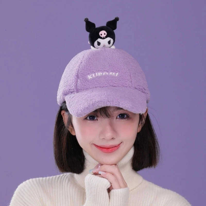 Sanrio adult cartoon plush baseball hat Cartoon Outdoor Big Head Circumference Keep Warm Autumn and Winter Hats L250919