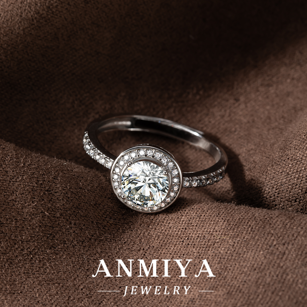 Corporate Silver Jewelry - Professional 925 Sterling Silver Moissanite Band Ring for Businesswomen's Office Wear