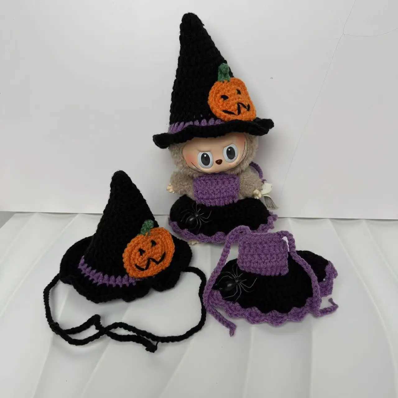 For 1517cm Labubu Clothes Pumpkin Wizard Outfit Cute Halloween Set Doll Accessories Halloween Christmas Gift C250919