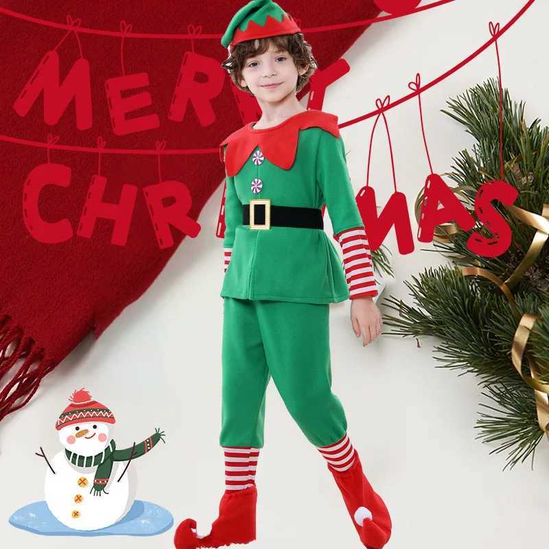 Santa Claus Costume Elf Christmas Outfit for Family New Year Clothes Men Women Xmas Santas Elves Cosplay Green Red Fancy Dress L250918
