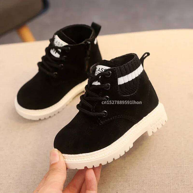 2 Style Inside Material Plush Kids Winter Cotton Fabric Spring Autumn Children Shoes Baby Toddler Boys Girls Boots