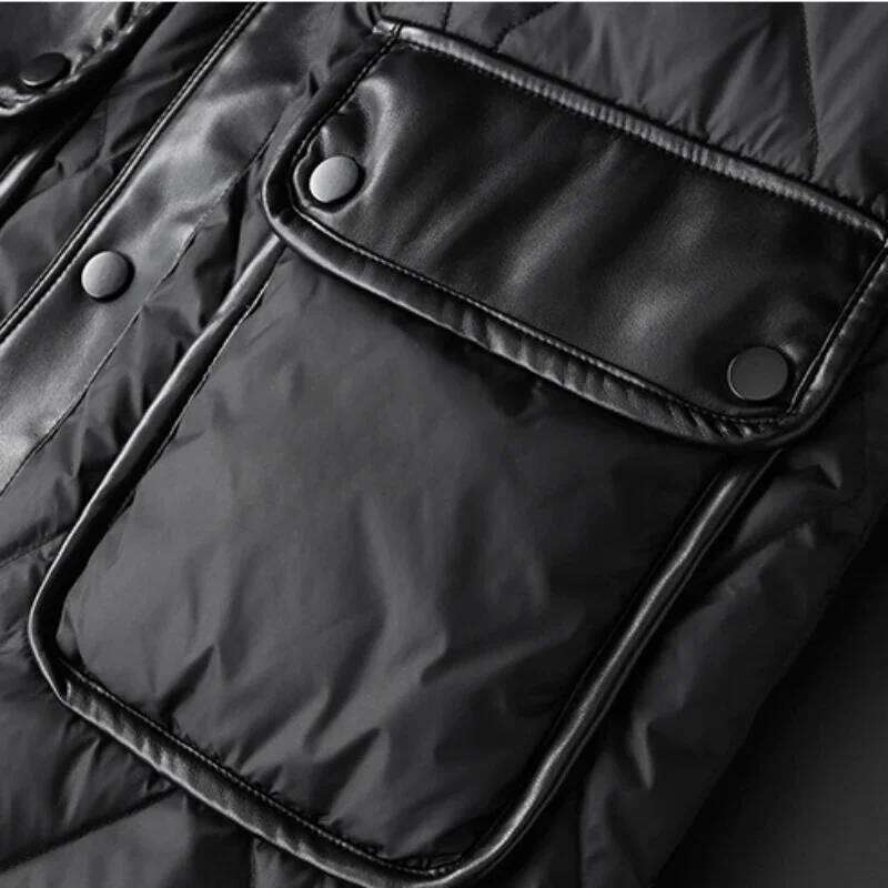 New Arrival White Duck Medium Length Men's Jackets Autumn Winter Single Breasted Down Black Man Coats Plus Size 5XL