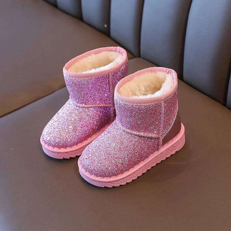 Children Warm Autumn Winter Boys Shoes Fashion Shinny Soft Antislip Girls 25-36 Sport Snow Boots
