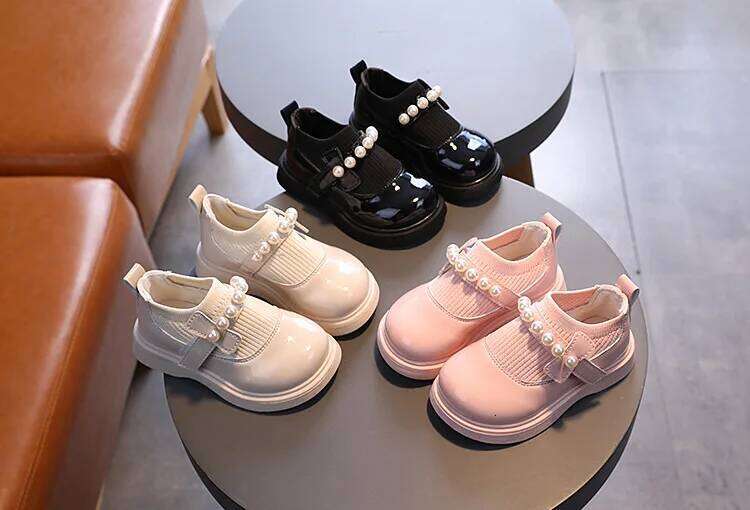 Toddlers Girls Casual Beading Princess Kids Flats Stretch Fabric Slip-on Fashion Children Shoes Spring Autumn Brand New