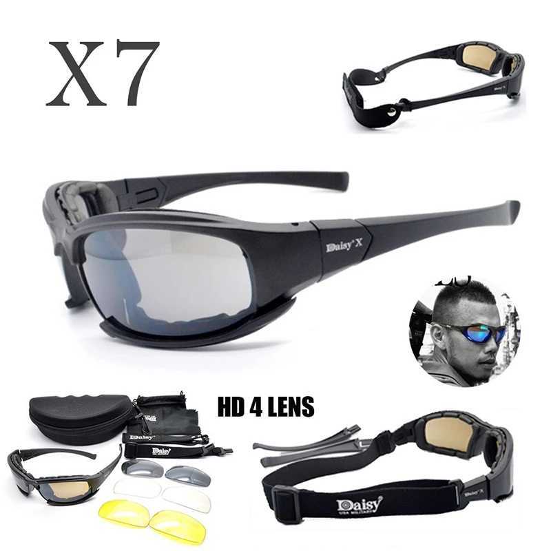 Daisy X7 Polarized Tactical Glasses Airsoft Shooting Military Goggles Outdoor Hiking Hunting Protective Mens Sunglasses 4 Lens J250919