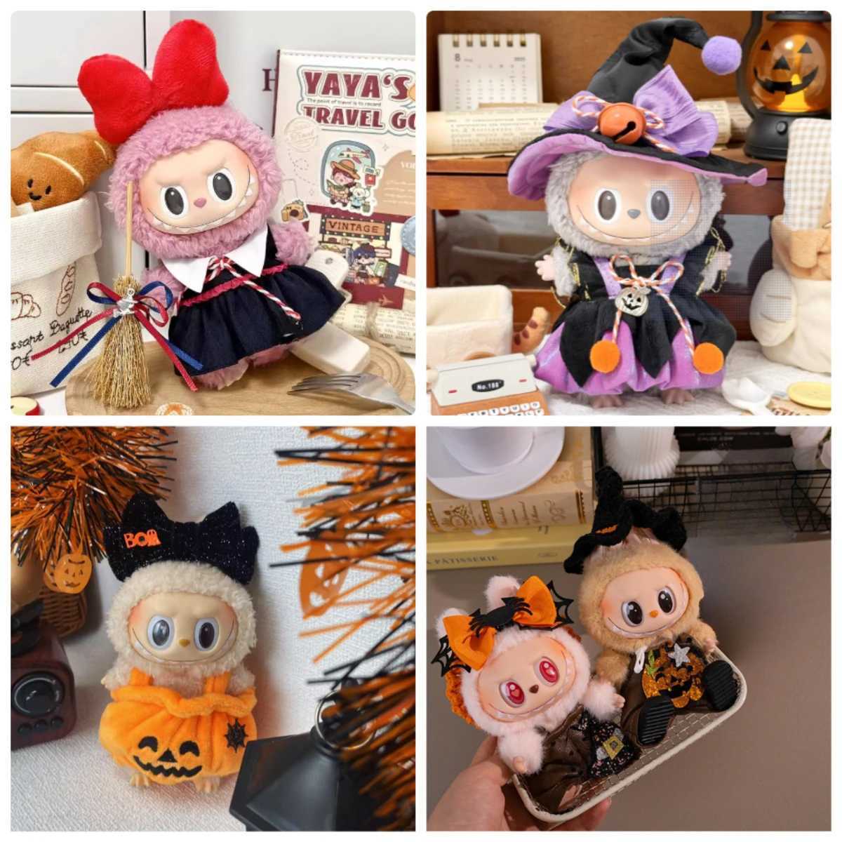 For 1517cm Labubu Clothes Pumpkin Wizard Outfit Cute Halloween Set Doll Accessories Halloween Christmas Gift C250919
