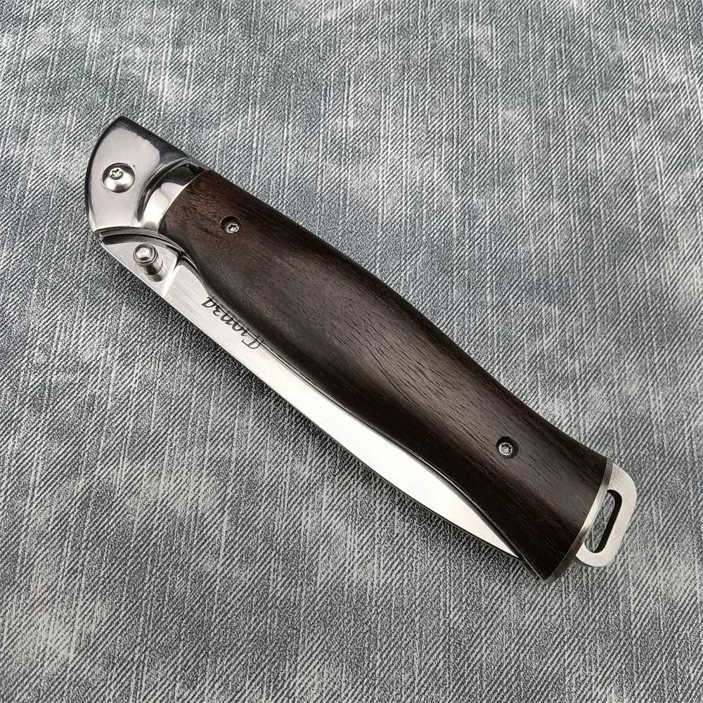 New Russian Style Manual Pocket Knife Flipper Blade Outdoor Hunting Tools Sharp Blade Wood Handle Folding Knife Survival Gear L250919