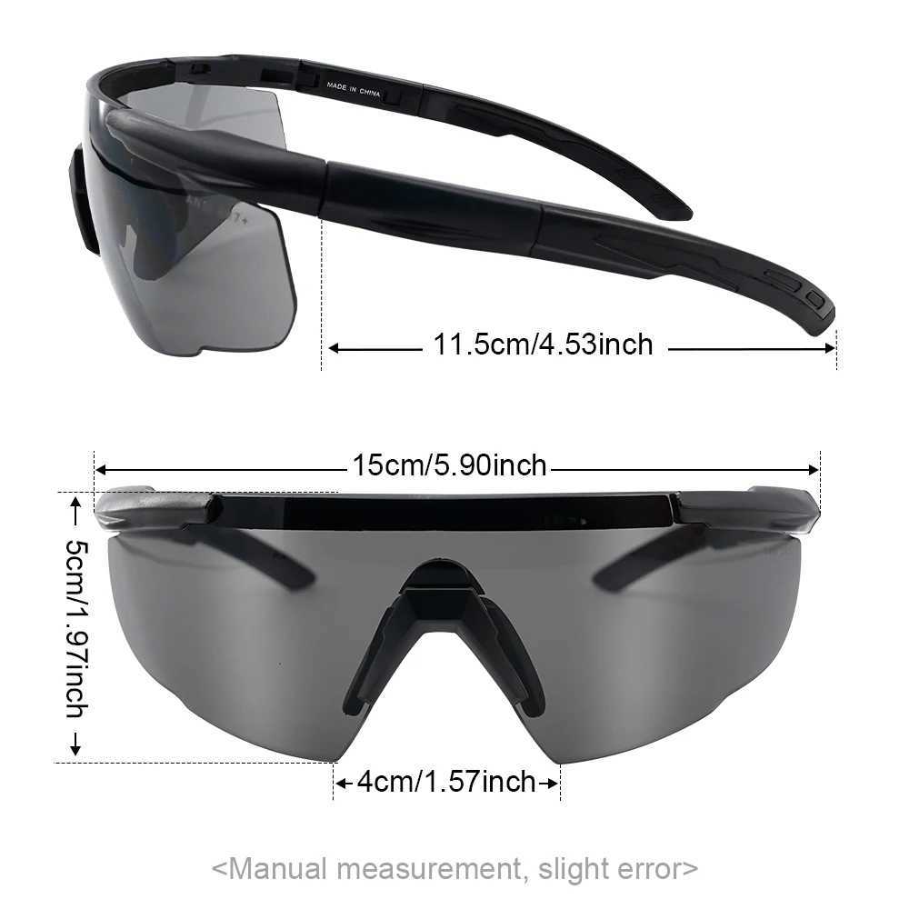 New 3 ns Set Tactical Shooting Glasses Outdoor Sports Windproof Dustproof Safety Military Protective Goggs Y250919