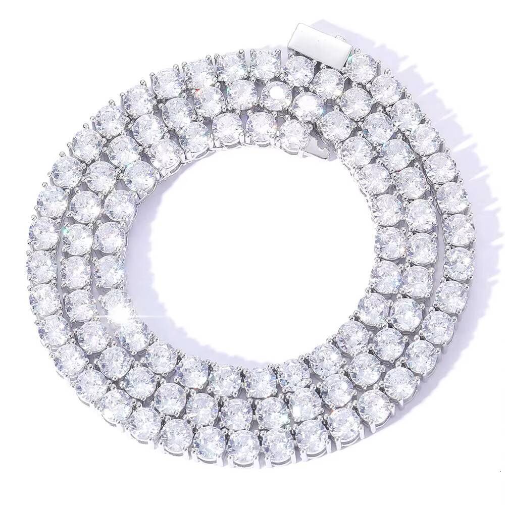 NUOYA 4mm Womens Gold Bling Tennis Chain Necklace Iced Out Hip Hop Diamond Necklace Fashion Jewelry