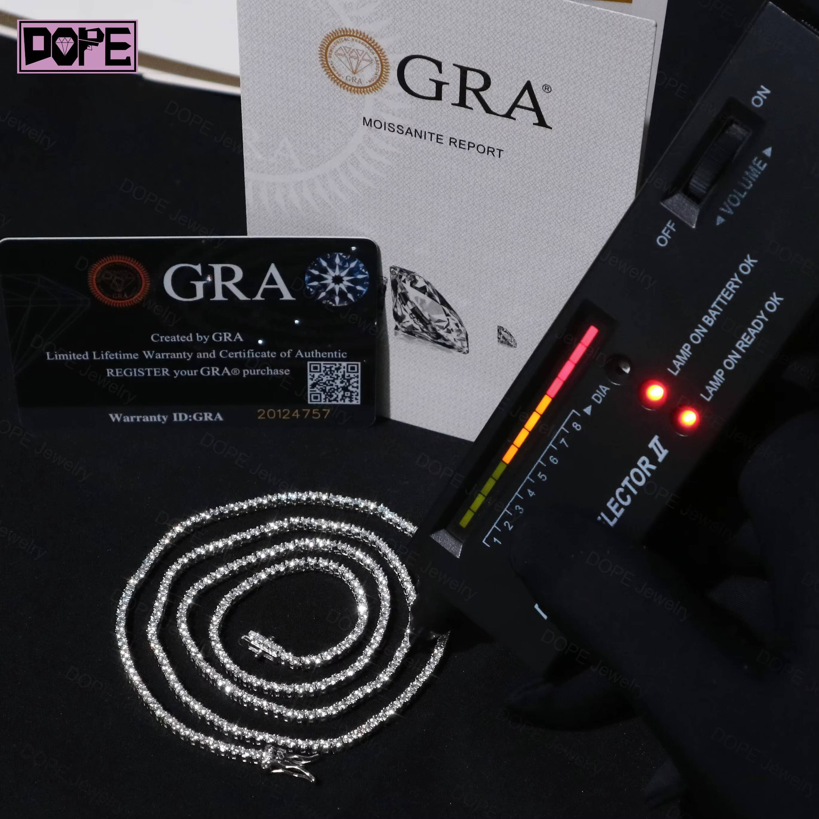 Diamond Jewelry 2mm 3mm Diamond Chain 925 Silver IGI CVD HPHT VVS Lab Grown Diamond Tennis Chain