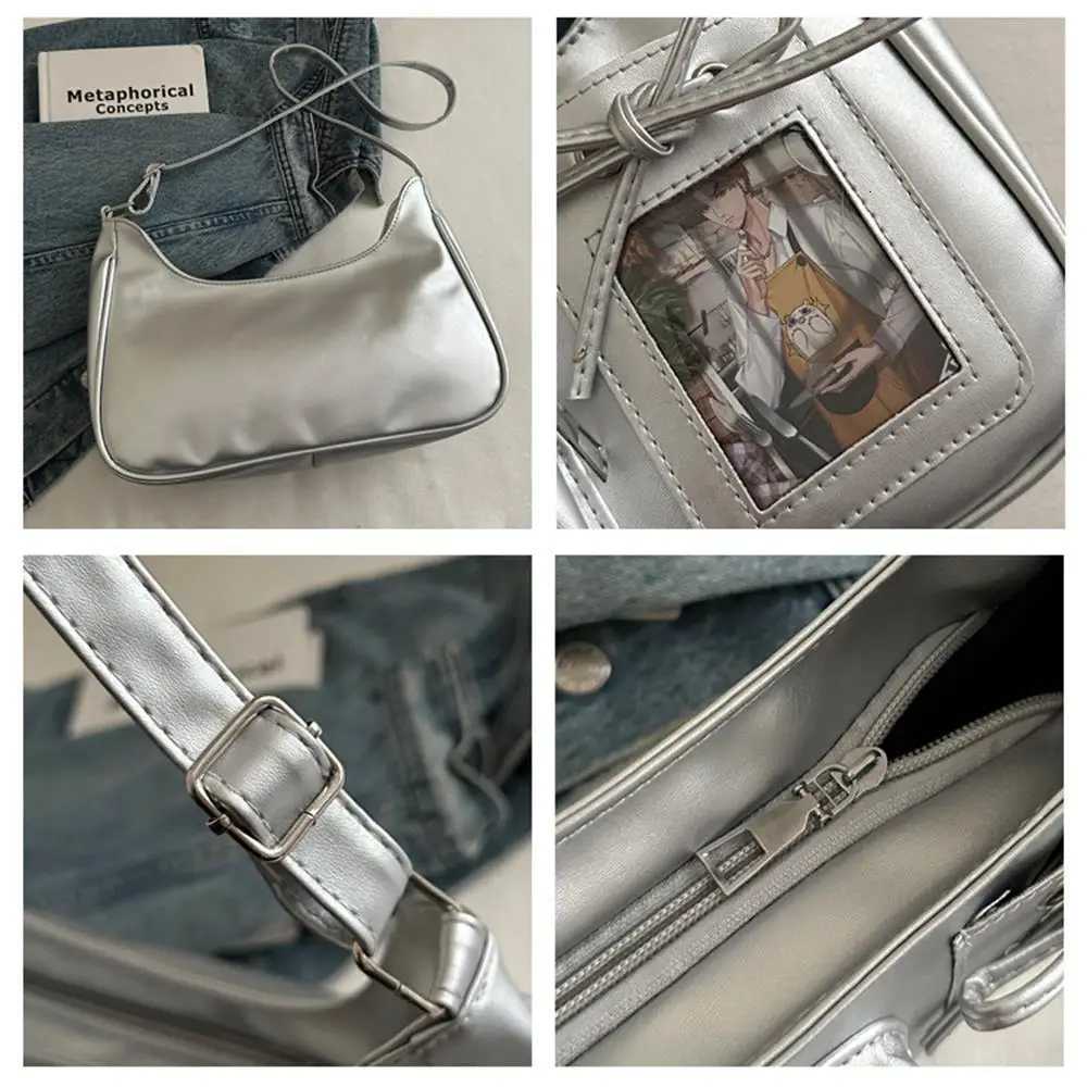 HOT Y2k Harajuku Shoulder Bag Large Capacity Multi Pocket Bag Female Transparent Ita Bag Japanese Designer School Crossbody BagXJ250918