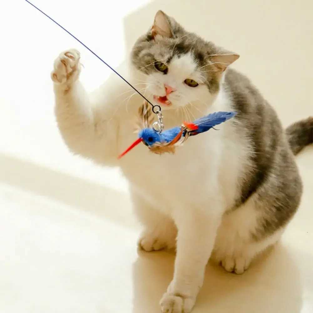 Funny Simulation Feather da Bird Cat Toy Interactive Sucker Kitten Toy Playing Teaser Wand Replacement Head Toy Pet Supplies X250918