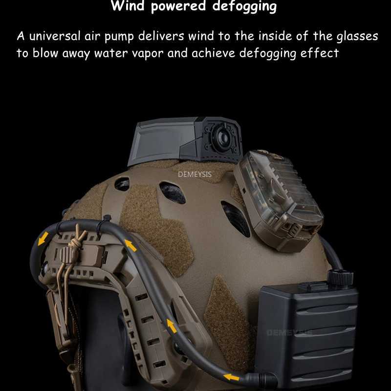 Tactical Goggles Anti Fog Ventilation Fan Adjustable Head Strap for Airsoft Motorcross Mountaineering Ski Defogging Fan J250919