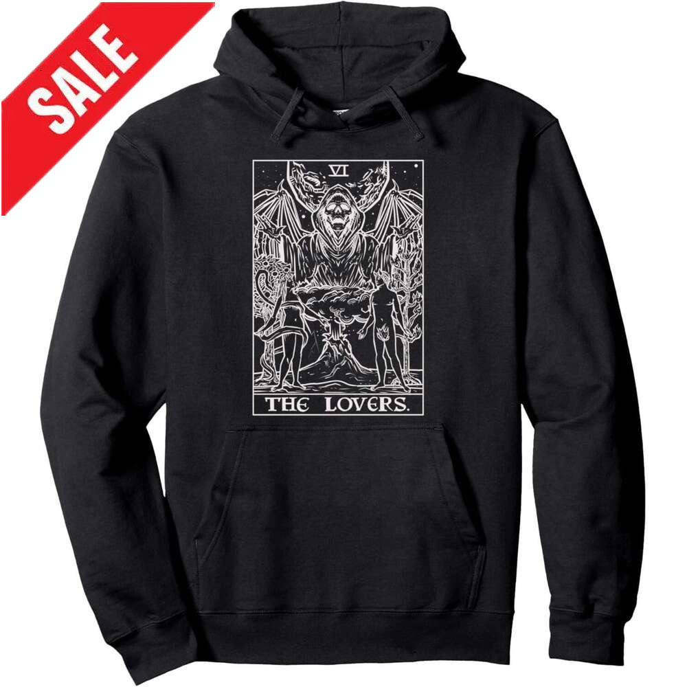 Hoodie for Mens Womens The Lovers Tarot Card Halloween Grim Reaper Gothic Horror Pullover Hoodie Graphic Hoodies Sweatshirt Pullover Long Sleeve 2025