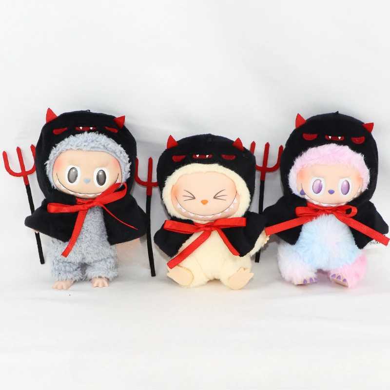 For 1517cm Labubu Doll Halloween Demon Fork Bell Cloak Cape Spooky Outfit Ropa Labubu Doll Accessories Christmas Gift C250919
