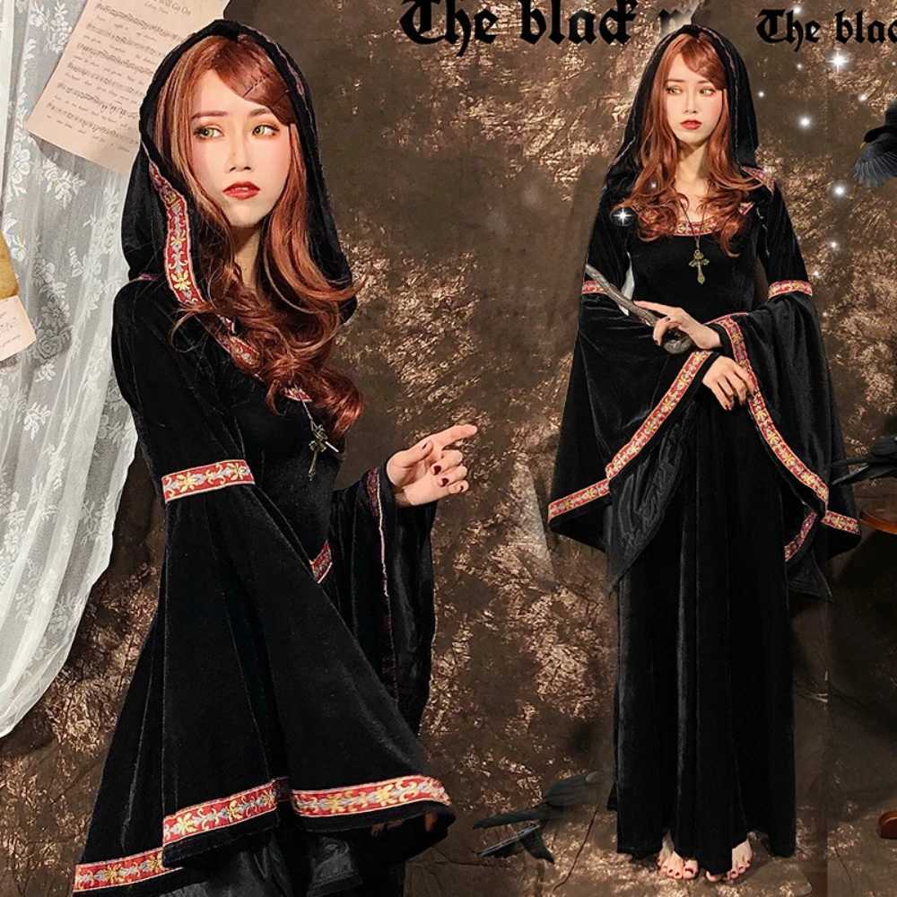 Halloween dark witch dress cosplay vampire magic wizard robe for stage party cosplay L250918