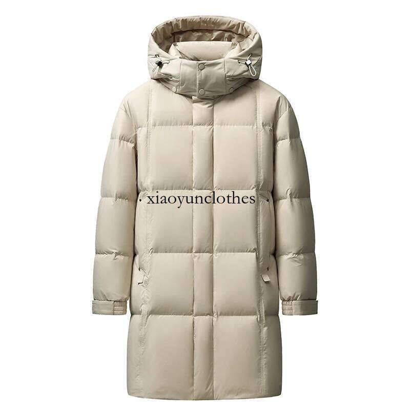 Casual Men's Long-Length 90% White Duck Down Jackets Winter Warm Puffer Coats Outwear Loose Windproof Top Padded Parkas Clothing