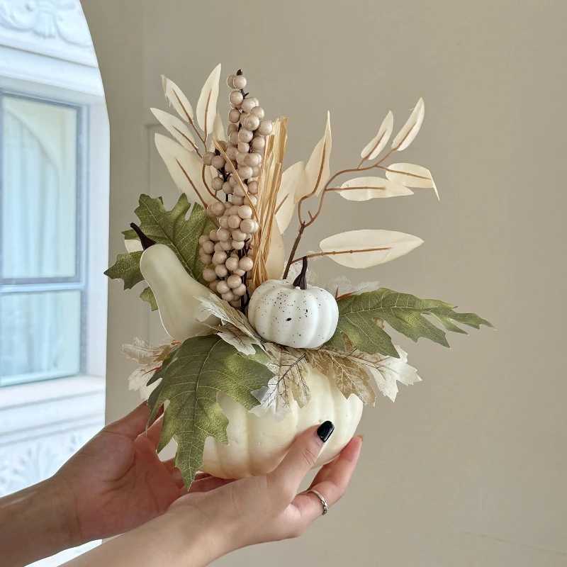 1pc Halloween decorations Pumpkin ornaments Artificial pumpkin maple leavesAutumn Party Harvest Festival Autumn home dcor props C250919