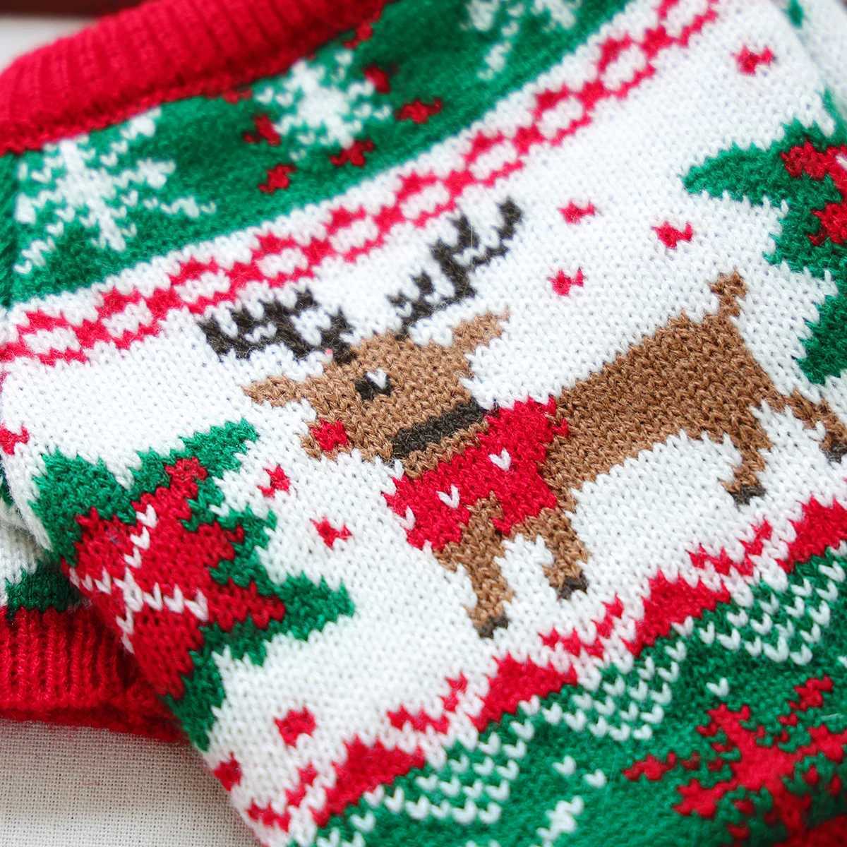 Pet Cute Christmas Rudolph Elk Sweater Dog Autumn and Winter Warm Thread Clothes Happy Cat Wear Clothes S25911