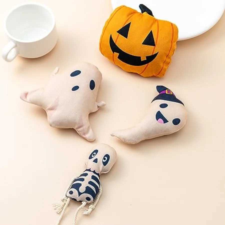 4Pack Halloween Cat Toy Catnip Plush Toys Set Pumpkin Ghost and Skeleton Design Soft and Durable Cat Toys for Halloween Fun Per X250918